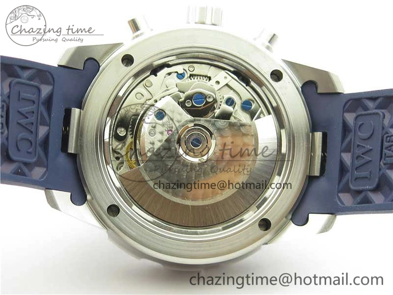 Efficient Aquatimer Chrono IW376711 SS BLS 1:1 Best Edition Blue Dial on Blue Rubber Strap A 7104