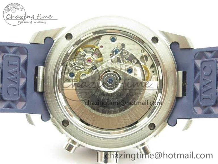 Efficient Aquatimer Chrono IW376711 SS BLS 1:1 Best Edition Blue Dial on Blue Rubber Strap A 7104