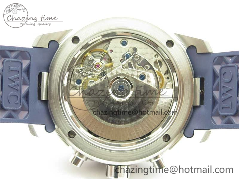Efficient Aquatimer Chrono IW376711 SS BLS 1:1 Best Edition Blue Dial on Blue Rubber Strap A 7104