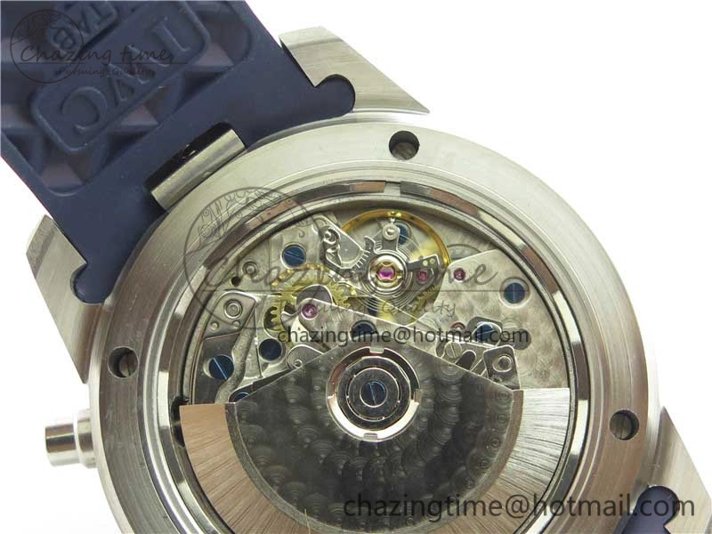 Efficient Aquatimer Chrono IW376711 SS BLS 1:1 Best Edition Blue Dial on Blue Rubber Strap A 7104