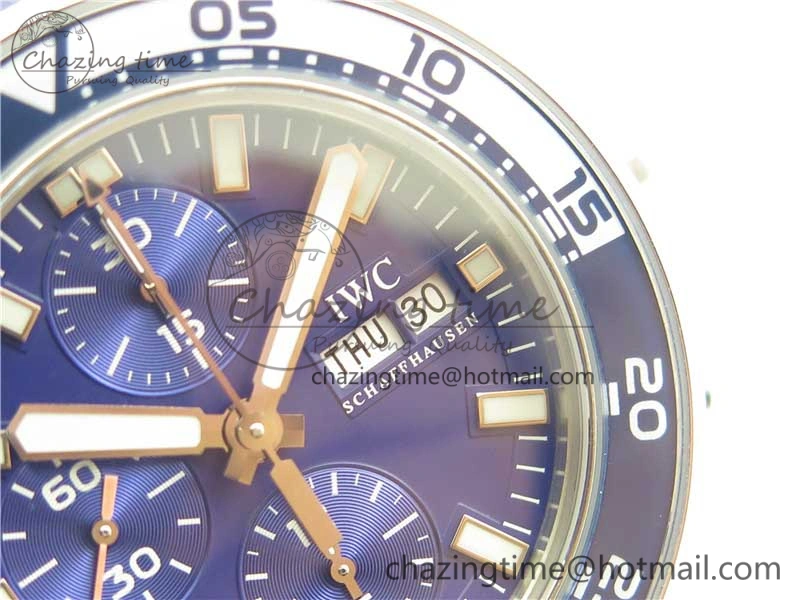 Efficient Aquatimer Chrono IW376711 SS BLS 1:1 Best Edition Blue Dial on Blue Rubber Strap A 7104
