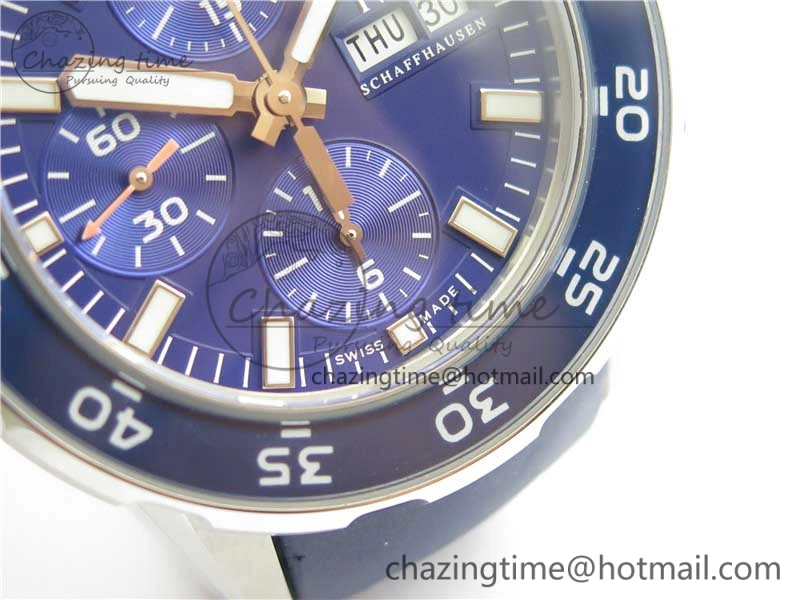Efficient Aquatimer Chrono IW376711 SS BLS 1:1 Best Edition Blue Dial on Blue Rubber Strap A 7104