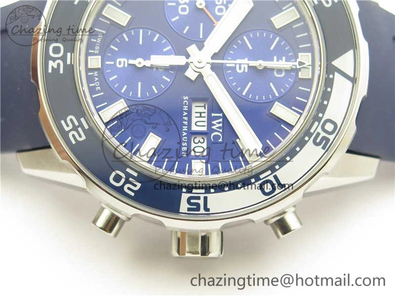 Efficient Aquatimer Chrono IW376711 SS BLS 1:1 Best Edition Blue Dial on Blue Rubber Strap A 7104