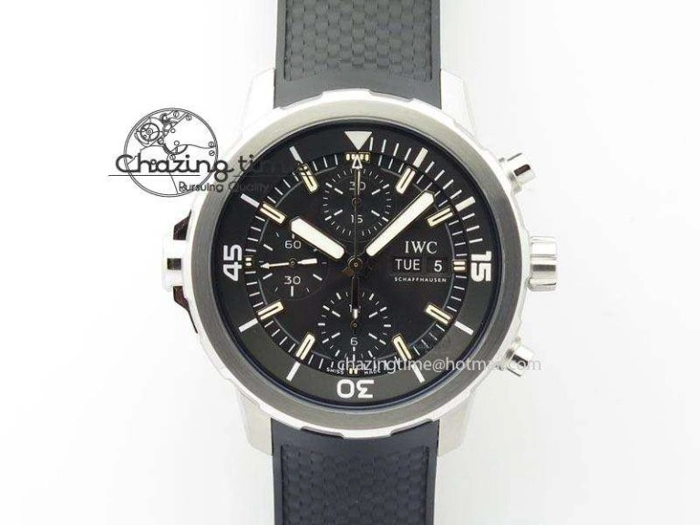 Compact Aquatimer Chrono IW376803 V6F 1:1 Best Edition Black Dial On Rubber Strap A 7280