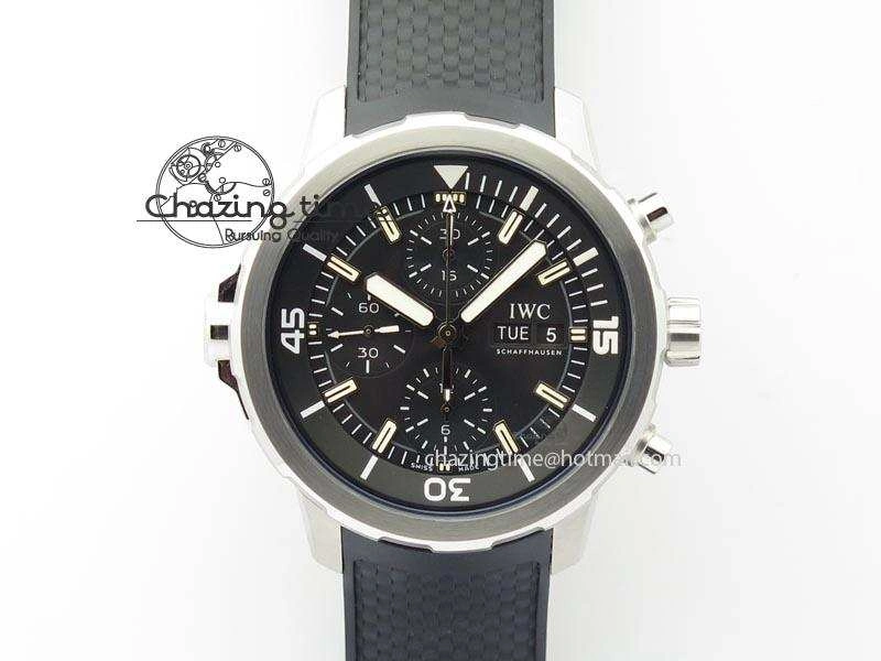 Compact Aquatimer Chrono IW376803 V6F 1:1 Best Edition Black Dial On Rubber Strap A 7280