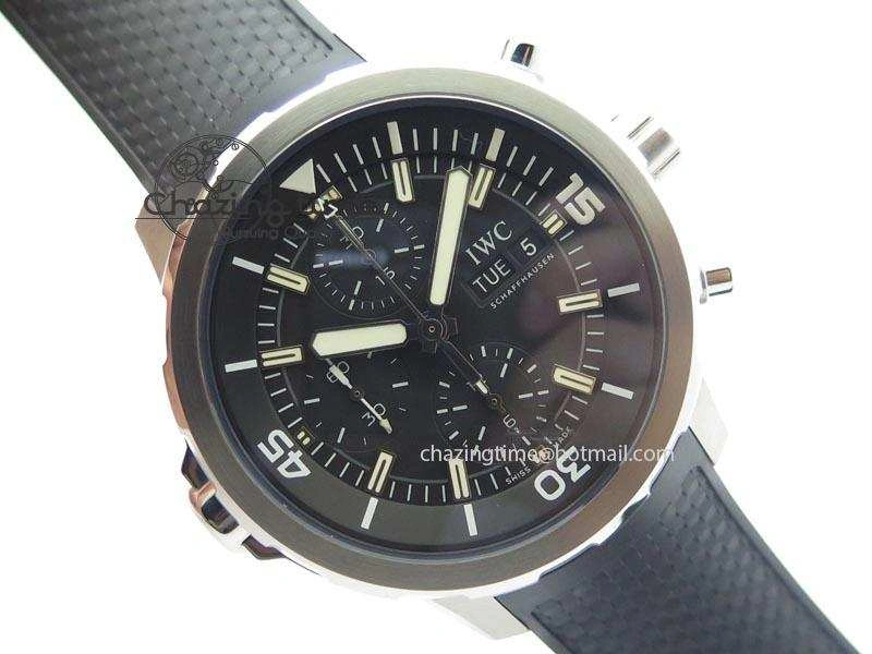 Compact Aquatimer Chrono IW376803 V6F 1:1 Best Edition Black Dial On Rubber Strap A 7280
