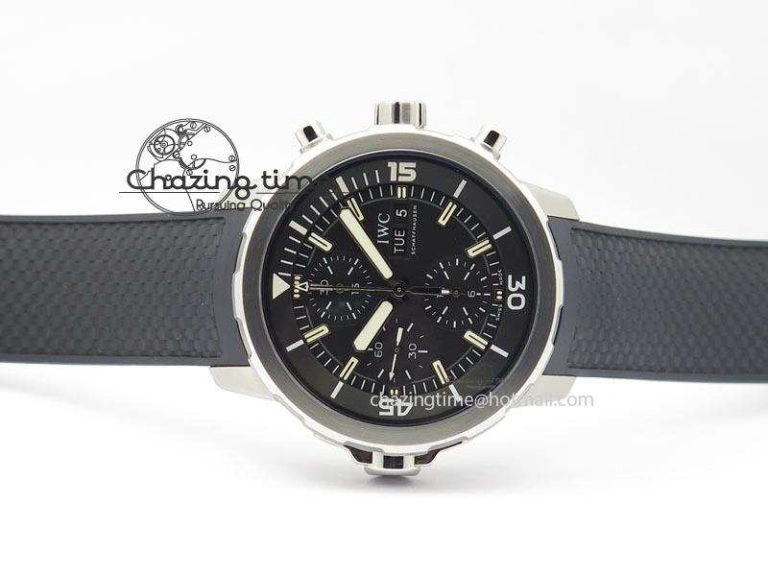 Compact Aquatimer Chrono IW376803 V6F 1:1 Best Edition Black Dial On Rubber Strap A 7280