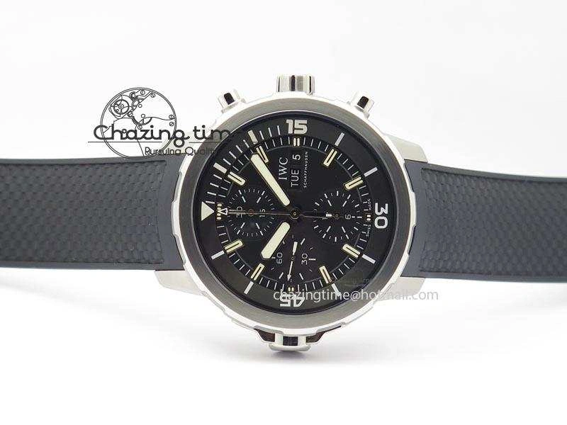 Compact Aquatimer Chrono IW376803 V6F 1:1 Best Edition Black Dial On Rubber Strap A 7280
