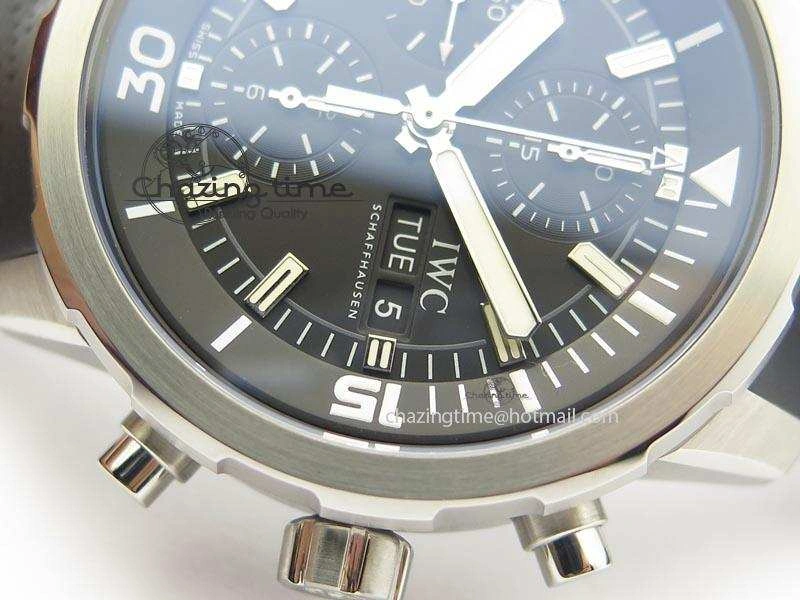 Compact Aquatimer Chrono IW376803 V6F 1:1 Best Edition Black Dial On Rubber Strap A 7280