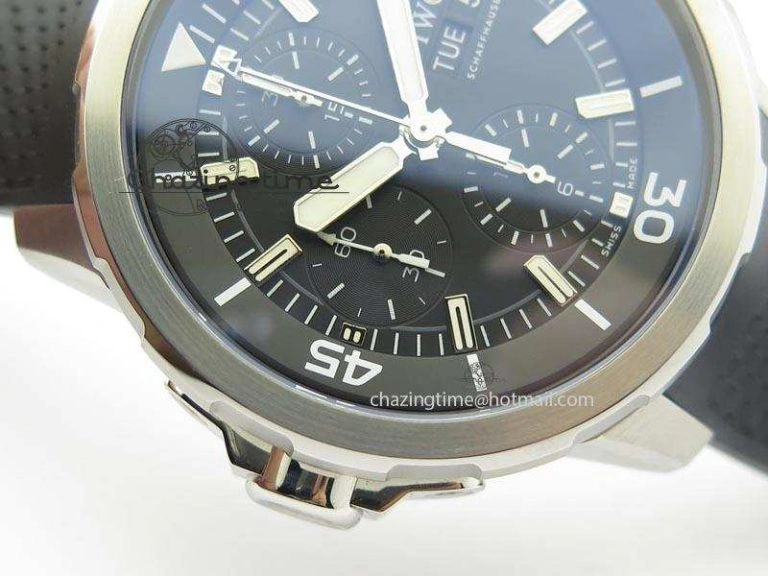 Compact Aquatimer Chrono IW376803 V6F 1:1 Best Edition Black Dial On Rubber Strap A 7280