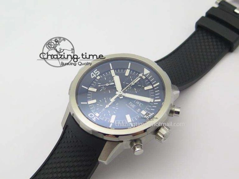 Compact Aquatimer Chrono IW376803 V6F 1:1 Best Edition Black Dial On Rubber Strap A 7280