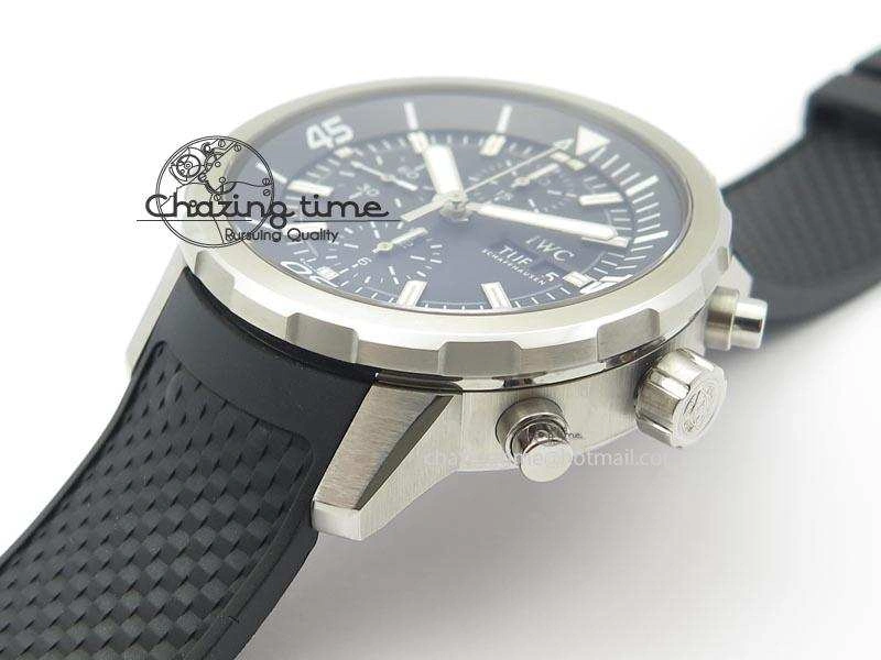Compact Aquatimer Chrono IW376803 V6F 1:1 Best Edition Black Dial On Rubber Strap A 7280