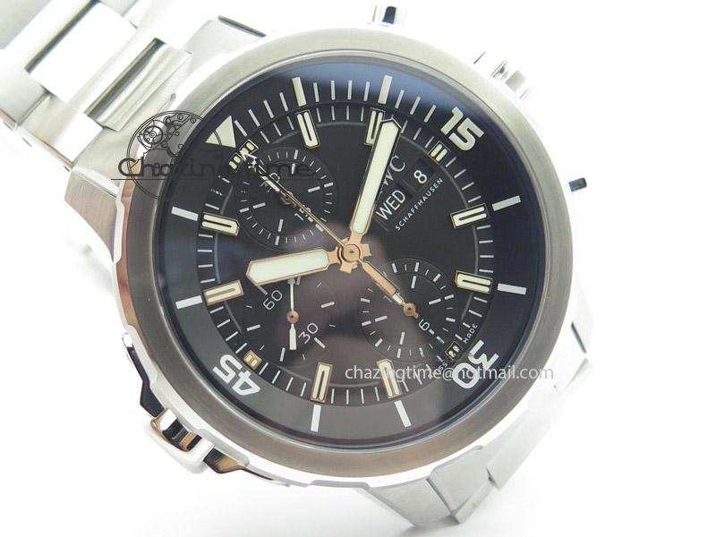 Aquatimer Chrono IW376803 V6F 1:1 Best Edition Black Dial On SS Bracelet A Attractive 7361