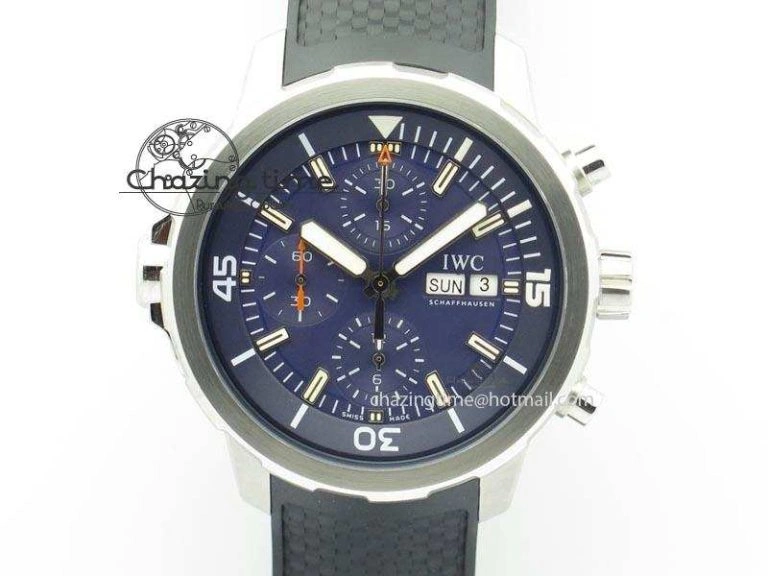 Aquatimer Chrono IW376803 V6F 1:1 Best Edition Blue Dial On Rubber Strap A TopPick 7282