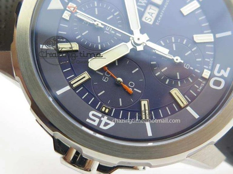 Aquatimer Chrono IW376803 V6F 1:1 Best Edition Blue Dial On Rubber Strap A TopPick 7282