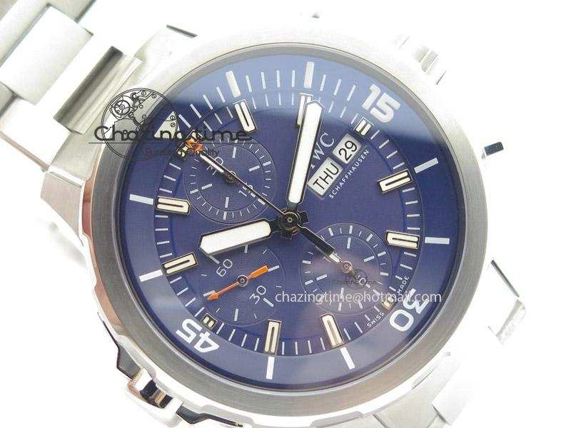 Packable Aquatimer Chrono IW376803 V6F 1:1 Best Edition Blue Dial On SS Bracelet A 7358
