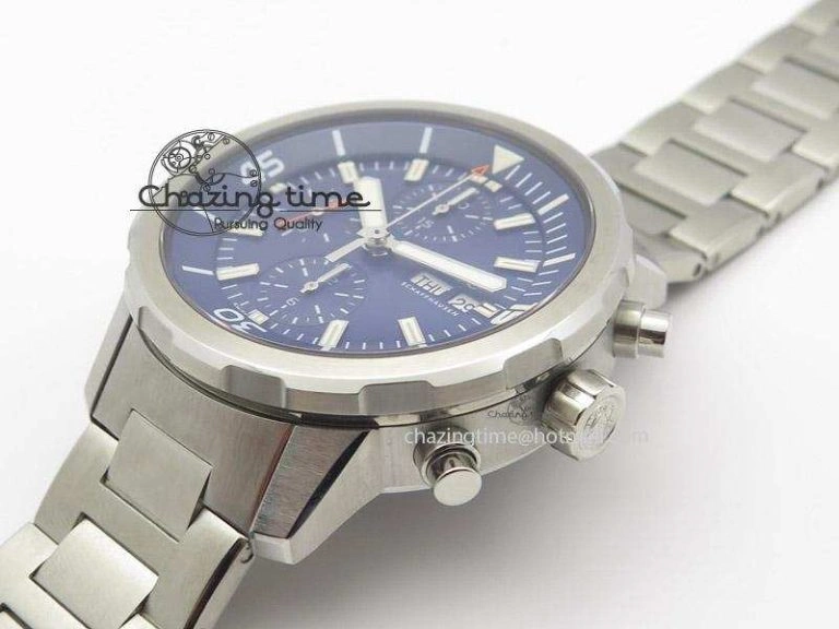 Packable Aquatimer Chrono IW376803 V6F 1:1 Best Edition Blue Dial On SS Bracelet A 7358