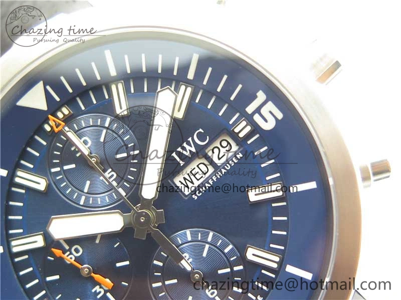 Minimalist Aquatimer Chrono IW376803 V6F 1:1 Best Edition Blue Dial on Ruber Strap A 7083