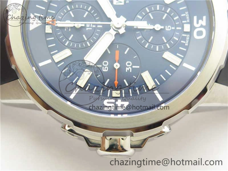 Minimalist Aquatimer Chrono IW376803 V6F 1:1 Best Edition Blue Dial on Ruber Strap A 7083