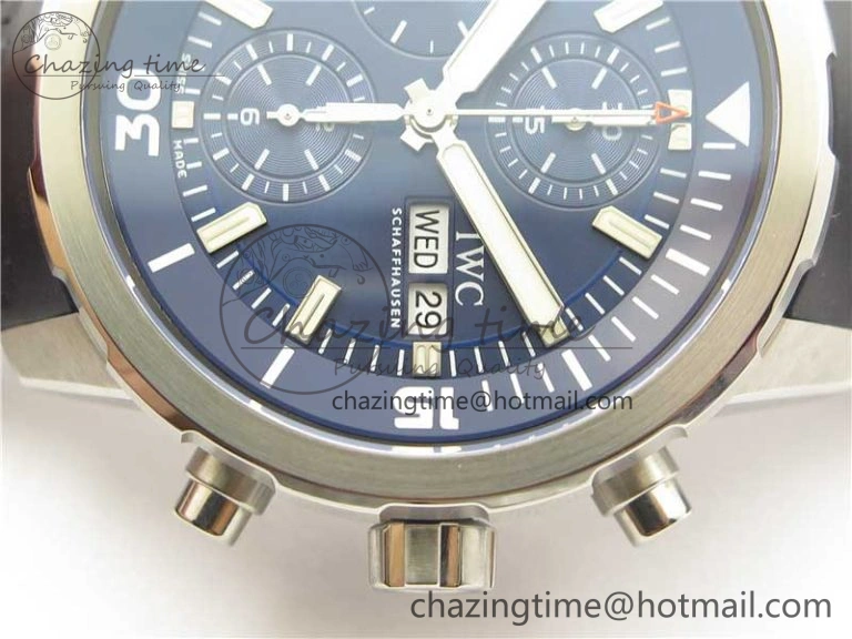 Minimalist Aquatimer Chrono IW376803 V6F 1:1 Best Edition Blue Dial on Ruber Strap A 7083