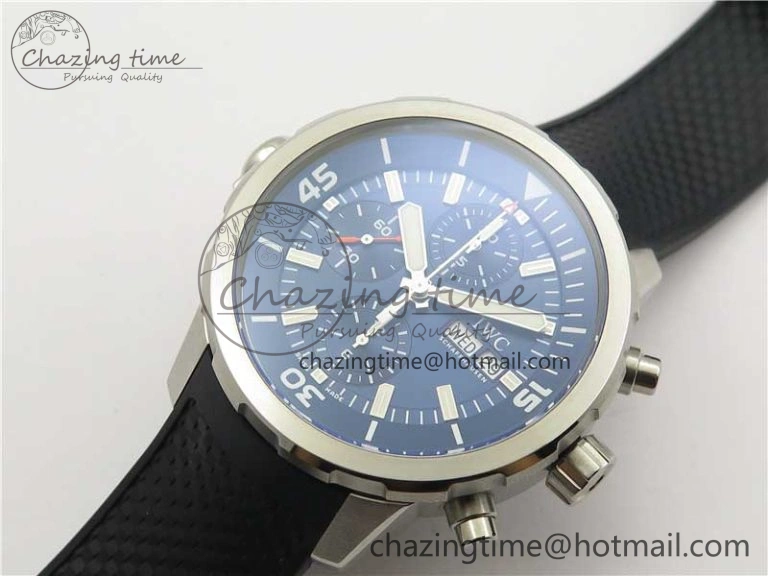 Minimalist Aquatimer Chrono IW376803 V6F 1:1 Best Edition Blue Dial on Ruber Strap A 7083