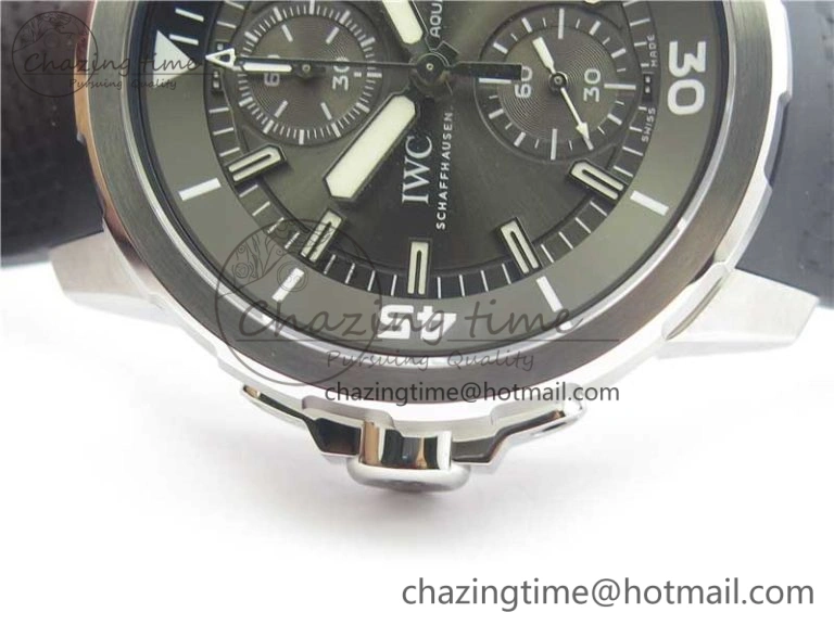 Aquatimer Chrono IW376803 V6F 1:1 Best Edition Gray Dial on Rubber Strap A Premium 7153