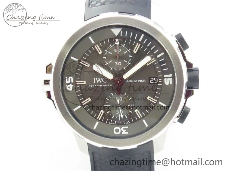 Aquatimer Chrono IW376803 V6F 1:1 Best Edition Gray Dial on Rubber Strap A Premium 7153
