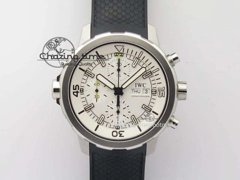 Minimalist Aquatimer Chrono IW376803 V6F 1:1 Best Edition White Dial On Rubber Strap A 7281