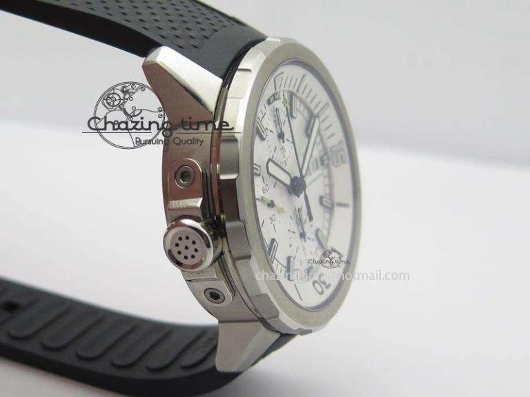 Minimalist Aquatimer Chrono IW376803 V6F 1:1 Best Edition White Dial On Rubber Strap A 7281