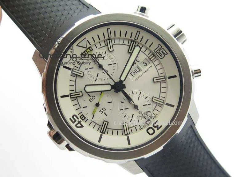 Minimalist Aquatimer Chrono IW376803 V6F 1:1 Best Edition White Dial On Rubber Strap A 7281