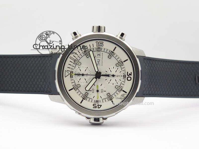 Minimalist Aquatimer Chrono IW376803 V6F 1:1 Best Edition White Dial On Rubber Strap A 7281
