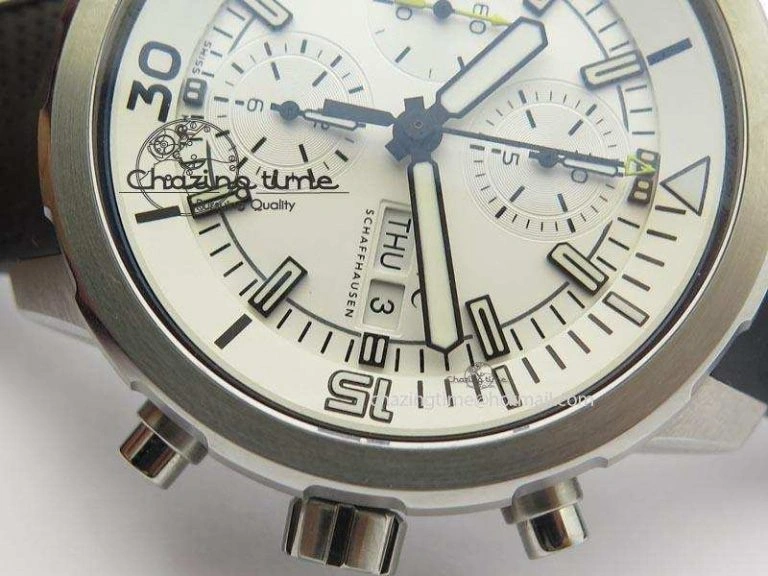 Minimalist Aquatimer Chrono IW376803 V6F 1:1 Best Edition White Dial On Rubber Strap A 7281