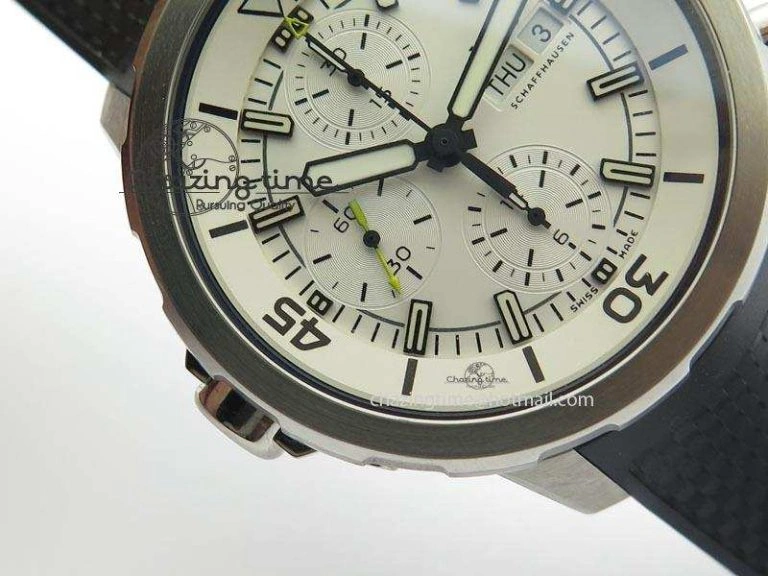 Minimalist Aquatimer Chrono IW376803 V6F 1:1 Best Edition White Dial On Rubber Strap A 7281