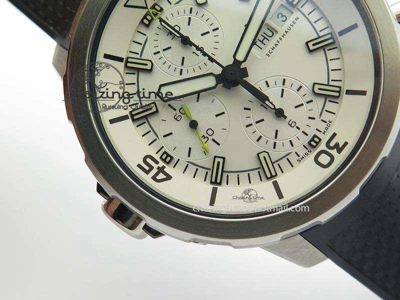 Minimalist Aquatimer Chrono IW376803 V6F 1:1 Best Edition White Dial On Rubber Strap A 7281