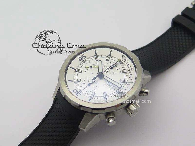Minimalist Aquatimer Chrono IW376803 V6F 1:1 Best Edition White Dial On Rubber Strap A 7281