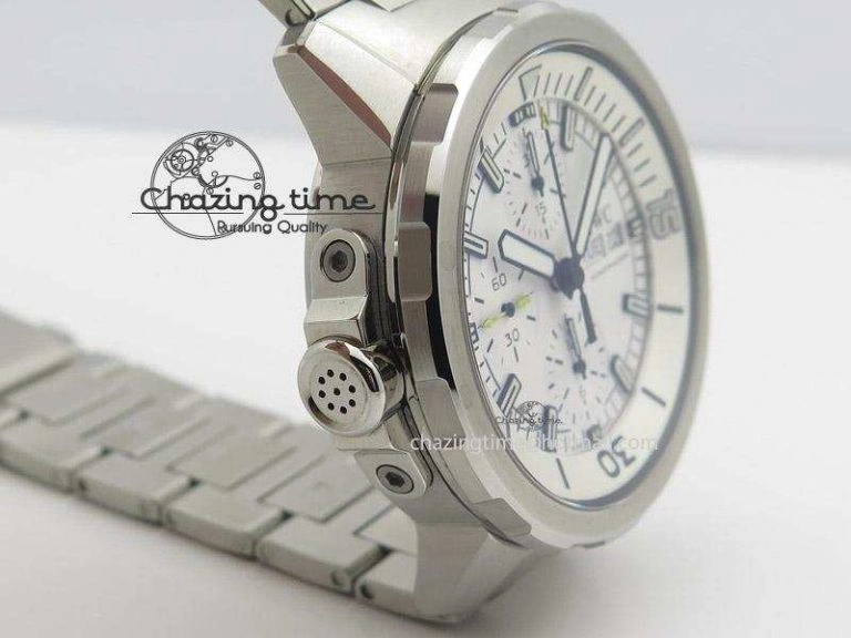 Aquatimer Chrono IW376803 V6F 1:1 Best Edition White Dial On SS Bracelet A WaterResistant 7359