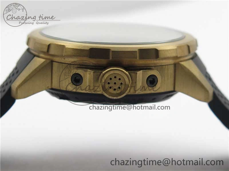 Elegant Aquatimer Chrono IW379503 Bronzo Case V6F 1:1 Best Edition Black Dial on Rubber Strap A 7103
