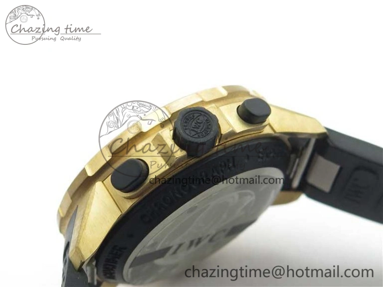 Elegant Aquatimer Chrono IW379503 Bronzo Case V6F 1:1 Best Edition Black Dial on Rubber Strap A 7103