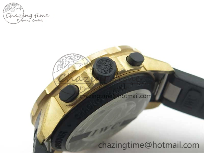 Elegant Aquatimer Chrono IW379503 Bronzo Case V6F 1:1 Best Edition Black Dial on Rubber Strap A 7103
