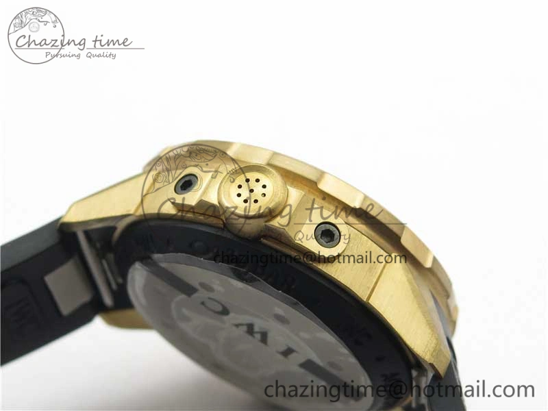 Elegant Aquatimer Chrono IW379503 Bronzo Case V6F 1:1 Best Edition Black Dial on Rubber Strap A 7103
