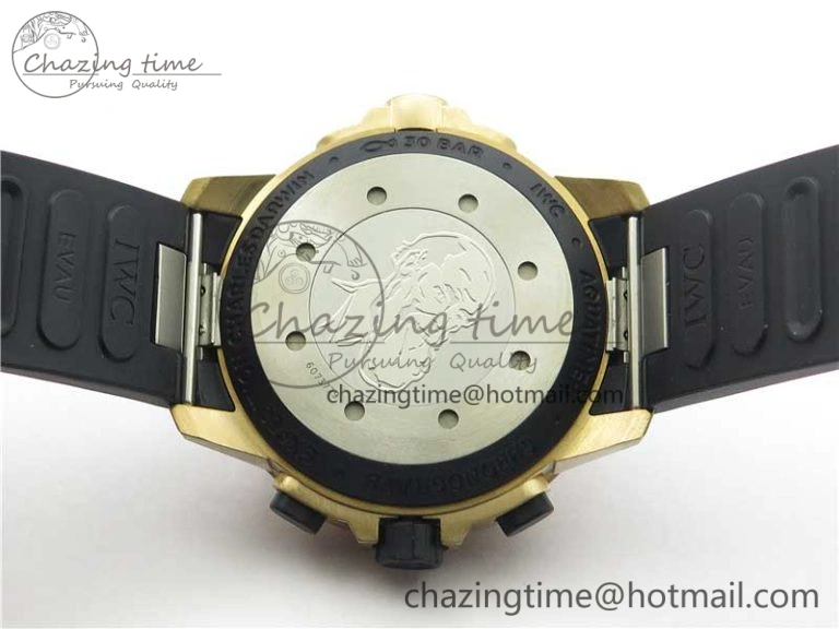 Elegant Aquatimer Chrono IW379503 Bronzo Case V6F 1:1 Best Edition Black Dial on Rubber Strap A 7103