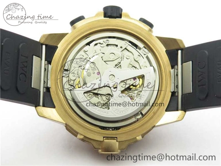 Elegant Aquatimer Chrono IW379503 Bronzo Case V6F 1:1 Best Edition Black Dial on Rubber Strap A 7103