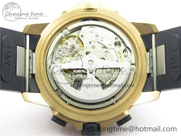 Elegant Aquatimer Chrono IW379503 Bronzo Case V6F 1:1 Best Edition Black Dial on Rubber Strap A 7103