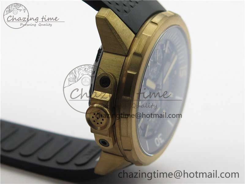 Elegant Aquatimer Chrono IW379503 Bronzo Case V6F 1:1 Best Edition Black Dial on Rubber Strap A 7103