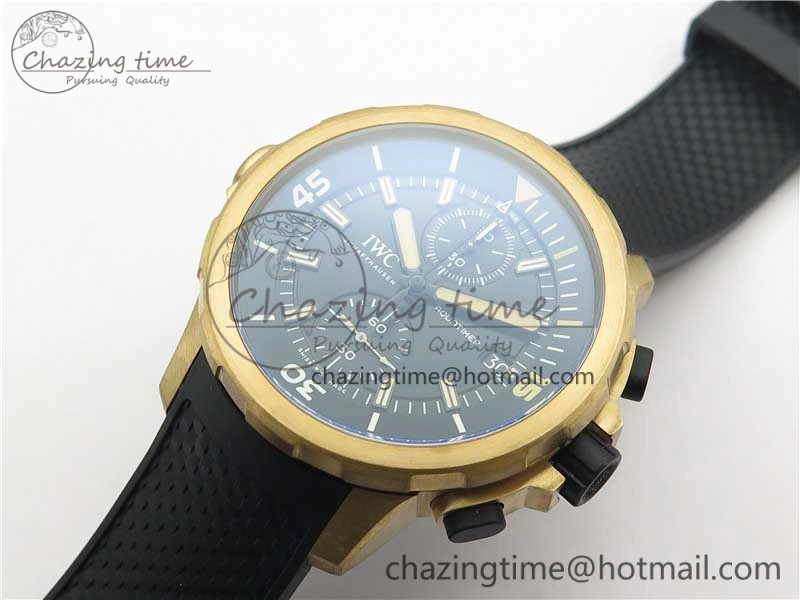 Elegant Aquatimer Chrono IW379503 Bronzo Case V6F 1:1 Best Edition Black Dial on Rubber Strap A 7103