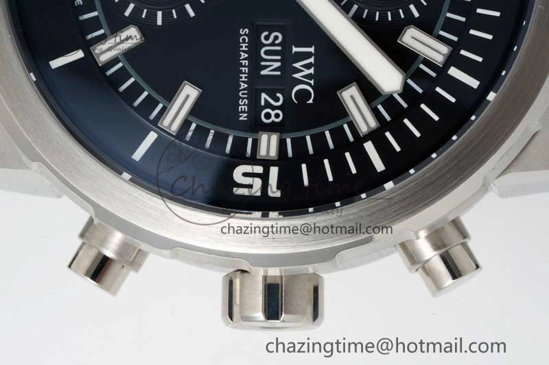 Aquatimer Chrono SS RSF 1:1 Best Edition Black Dial on Black Rubber Strap A Functional 7073