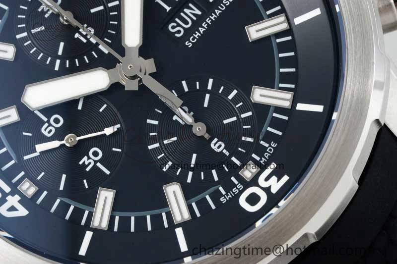 Aquatimer Chrono SS RSF 1:1 Best Edition Black Dial on Black Rubber Strap A Functional 7073