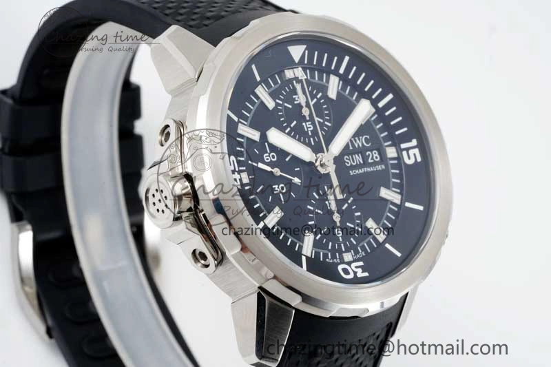 Aquatimer Chrono SS RSF 1:1 Best Edition Black Dial on Black Rubber Strap A Functional 7073