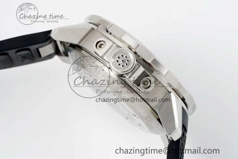 DailyWear Aquatimer Chrono SS RSF 1:1 Best Edition Blue Dial on Black Rubber Strap A 7075