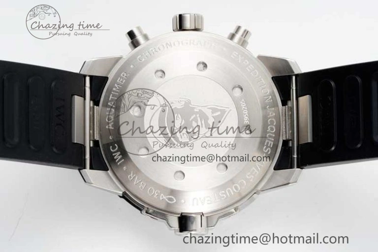 DailyWear Aquatimer Chrono SS RSF 1:1 Best Edition Blue Dial on Black Rubber Strap A 7075